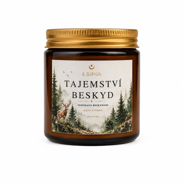 Sv&iacute;čka Tajemstv&iacute; Beskyd ve skle 120 ml &ndash; lesn&iacute; vůně, eukalyptus a dřevo SV-TB-120 фото