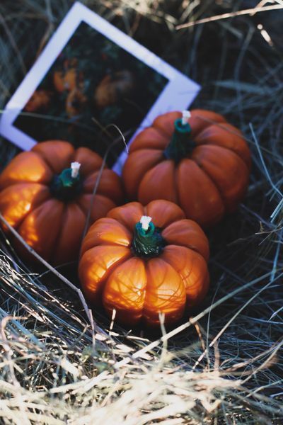 Pumpkin candle made of beeswax &ndash; handmade decorative candle, DS-VV-10