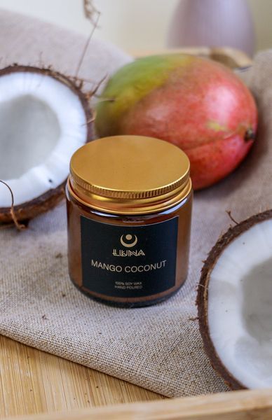 Soy candle Mango Coconut &ndash; mango and coconut fragrance, SV-MG-120